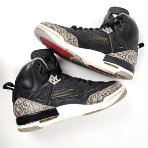 Nike Air Jordan Spizike Black Cement Gray Brooklyn Boys High Top Sneakers 6Y